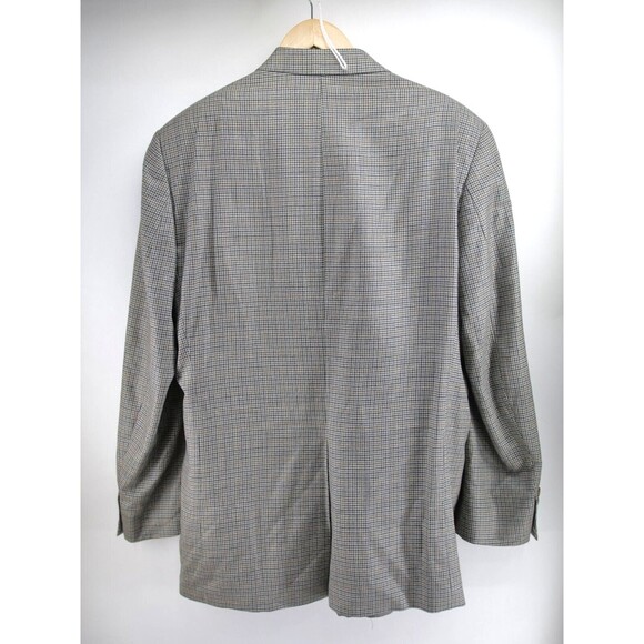 Ralph Lauren Chaps Men's Blazer 43L Wool Silk Brown Houndstooth Sport Coat - Picture 9 of 9